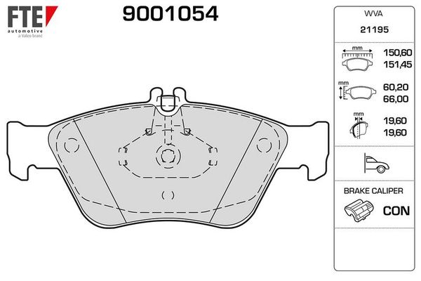Fren Disk Balata Ön Mercedes E -Serisi (Benzin) Sedan (BM 210)(05.1995->)  FTE 9001054