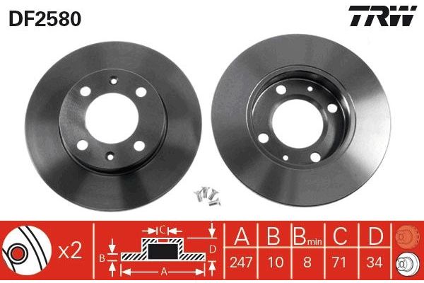 Fren Disk Ayna Arka Sağ ve Sol Peugeot 405 S.Wagon (09.1987->)  PSA ORJINAL 4246.G9