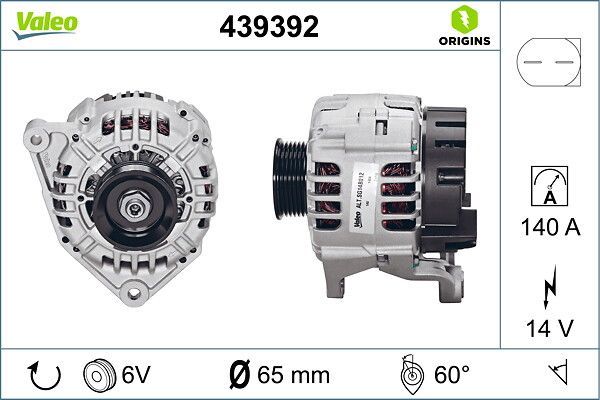 Alternatör  Audi A4 Sedan (8E)(04.2003->)  VALEO 439392