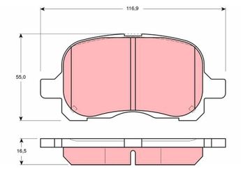 Fren Disk Balata Ön TRW GDB3204  446502050 446512240 04465-02050 446512520 04465-12520 446502040 04465-02040 446502010 04465-02010 446512140 04465-12140 04465-12240
