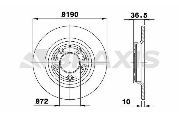 Fren Disk Ayna Arka Sağ ve Sol Mazda 6 Kombi (GY)(01.2002->)  BRAXIS AE0192