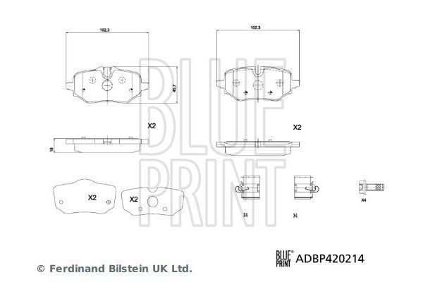 Fren Disk Balata Arka BMW X1 Serisi (U11)(2022->)  BLUE PRINT ADBP420214