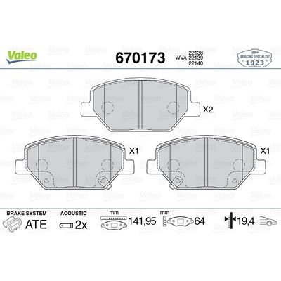 Fren Disk Balata Ön VALEO 670173