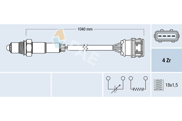 Oksijen (Lambda) Sensörü  Volvo V40 S.Wagon [Combi] (09.1995->)  FAE 77373