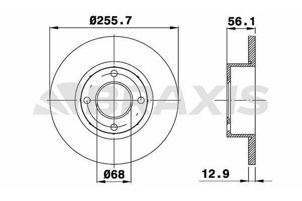 Fren Disk Ayna Ön Sağ ve Sol Audi 80 (08.1991->)  BRAXIS AE0503