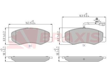 Fren Disk Balata Arka BRAXIS AA0601  440600866R 440600941R 4421289 4406000Q0G 44060-00Q0G 4406000Q0M 44060-00Q0M 4406000Q1K 44060-00Q1K 4406239 44 06 239 44 21 289 4502883 45 02 883 95507110 95513823 95521680 44 06 008 66R 44 06 009 41R 440608697R 44 06 086 97R