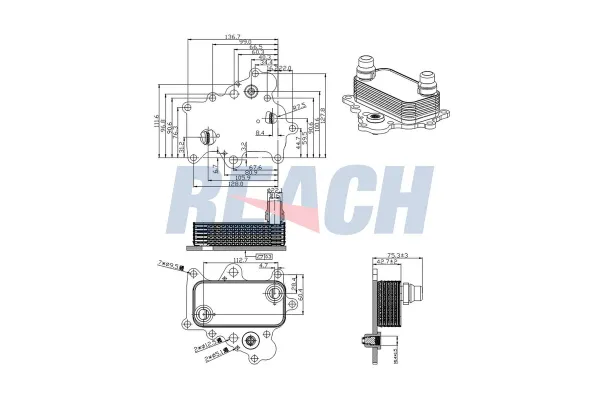 Motor Yağ Soğutucu  Fiat 500L (351) Wagon (2017->)  ZENON FI5505