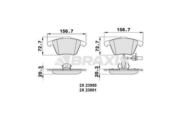 Fren Disk Balata Ön Audi S4 Sedan (8E)(11.2004->)  BRAXIS AB0087
