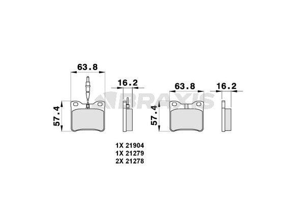 Fren Disk Balata Arka Peugeot 605 (08.1989->)  BRAXIS AB0294