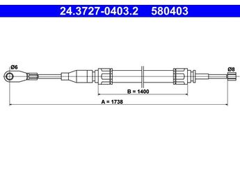El Fren Teli Ön Sağ veya Sol ATE 24.3727-0403.2  A1234200285 1234200285 123 420 02 85 A 123 420 02 85