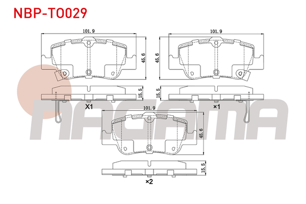 Fren Disk Balata Arka NAGAMA NBP-TO029