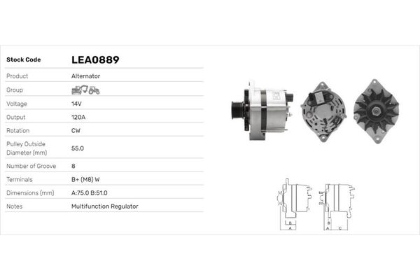 Alternatör  LUCAS ELEKTRIK LEA0889