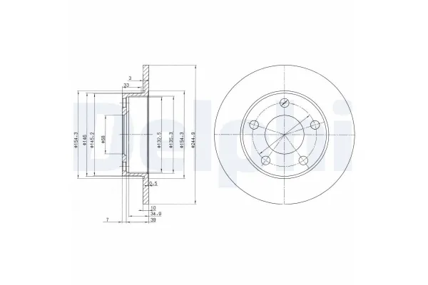 Fren Disk Ayna Arka Sağ ve Sol Audi 200 Sedan/Avant (447)(08.1983->)  DELPHI BG2520