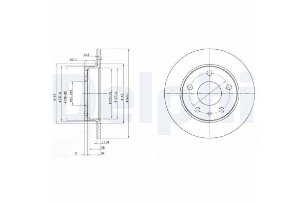 Fren Disk Ayna Arka Sağ ve Sol Alfa Romeo Spider (163)(1995->)  DELPHI BG2914