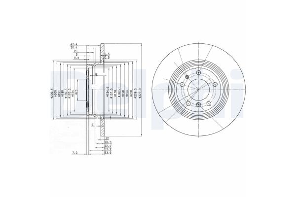 Fren Disk Ayna Arka Sağ ve Sol BMW 7 Serisi (E38)(1994->)  DELPHI BG2671