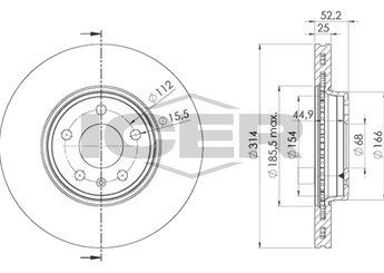 Fren Disk Ayna Ön Sağ ve Sol VALEO 497011  8K0615301 8W0615301G 8W0615301T