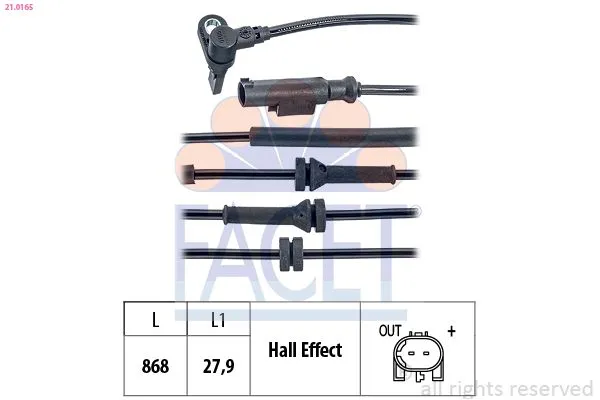 Abs Sensörü Ön Sağ veya Sol Fiat 500L (351) Wagon (2017->)  FIAT ORJINAL 52070360