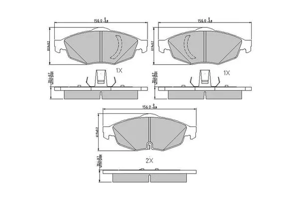 Fren Disk Balata Ön Chrysler Sebring 4 kapı (JR41)(2001->)  VALEO 670905