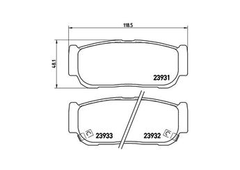 Fren Disk Balata Arka MAGNETI MARELLI 363700430057  6E5Z2200B 4841321B10 583023EU00 583023EU01 583023EUOO 48413091A0 48413091A1 4841321A10