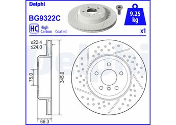 Fren Disk Ayna Arka Sağ ve Sol DELPHI BG9322C  34206797600