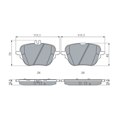 Fren Disk Balata Arka Mercedes E -Serisi Sedan (BM 214)(06.2023->)  BOSCH 0 986 460 293
