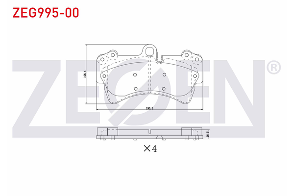 Fren Disk Balata Ön Audi Q7 (4L)(03.2006->)  ZEGEN ZEG995-00