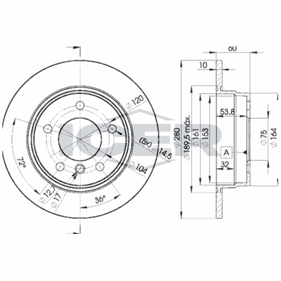 Fren Disk Ayna Arka Sağ ve Sol BMW 3 Serisi Touring (E36)(1995->)  AYD 50496