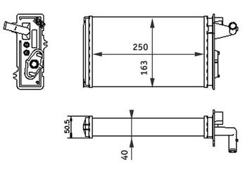 Kalorifer Radyatörü  MAHLE AH 141 000S  7754065 7582699 7754068 40527211 040527211 60806594 60809015 7590678 7595711 7754049 0000007582699 0000007590678 60801672 0000060801672 60805074 0000060805074 0000060809015 82420112 0000082420112 82420113 0000082420113 0060801672 0060806594 608 0507 4 824 2011 3