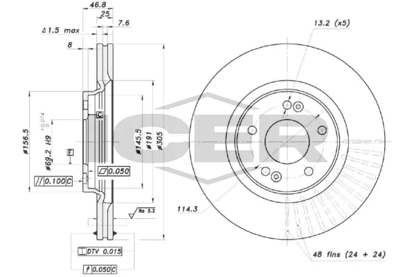 Fren Disk Ayna Ön Sağ ve Sol Hyundai Elantra (AD)(2016->)  BRAXIS AE0908