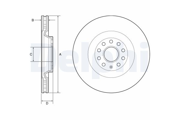 Fren Disk Ayna Ön Sağ ve Sol Audi TT Coupe/Roadster (8J3/8J9)(09.2006->)  DELPHI BG9202C