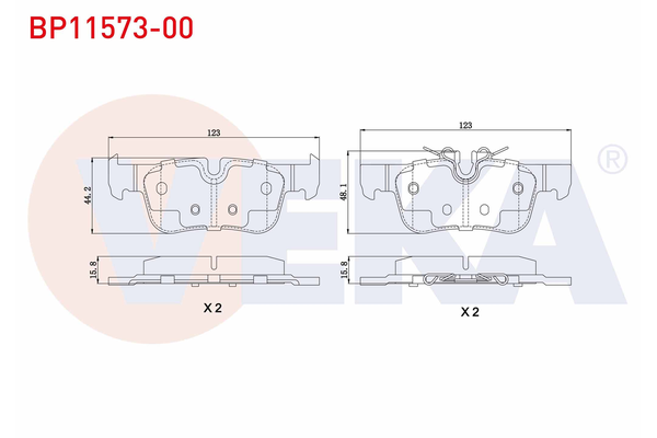 Fren Disk Balata Arka BMW X2 Serisi (F39)(11.2017->)  VEKA BP11573-00