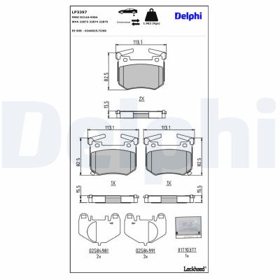 Fren Disk Balata Arka Kia Stinger (CK)(2017->)  DELPHI LP3397