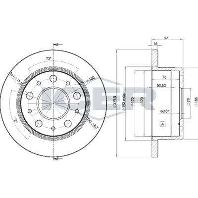 Fren Disk Ayna Arka Sağ ve Sol Fiat Ducato Maxi Minibüs, Yüksek Tavan 35 (09.2006->)  WALBURG WBD1015C