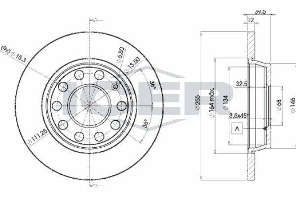 Fren Disk Ayna Arka Sağ ve Sol Audi A4 Avant (8E)(11.2004->)  SWAPP 43511