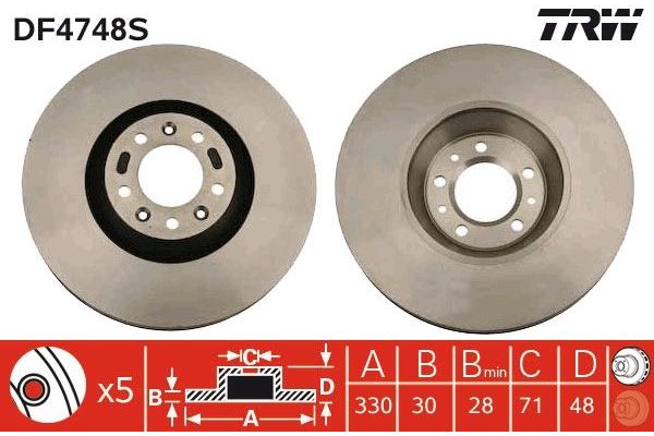Fren Disk Ayna Ön Sağ ve Sol Citroen C6 (09.2005->)  PSA ORJINAL 4249.A9