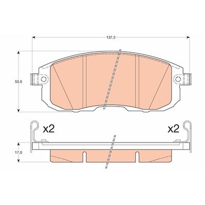 Fren Disk Balata Ön Nissan Pulsar (C13M)(2014->)  TRW GDB3616
