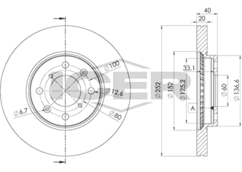 Fren Disk Ayna Ön Sağ ve Sol KALE BALATA TFD00208  4708241 93192978 4700455 4710944 5531162J00 5531162J00000 5531162J01 5531162J01000 5531162J02 5531162J02000 5531162J10 5531162J10000 5531163J00 5531163J01 93194988 95513700 47 00 455 47 08 241 47 10 944 93 192 978 93 194 988 95 513 700 55311-62J00 55311-62J01 93513700 93 513 700