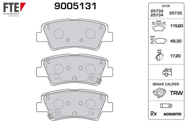 Fren Disk Balata Arka Alfa Romeo Tonale (622)(2022->)  FTE 9005131