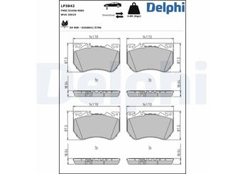 Fren Disk Balata Ön DELPHI LP3842  4200404 0004200404 4210302 0004210302 4213802 0004213802 A0004200404 A0004210302 A0004213802