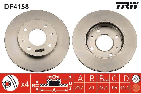 Fren Disk Ayna Ön Sağ ve Sol Hyundai Lantra Sedan (RD)(1999->)  MAHER 03765