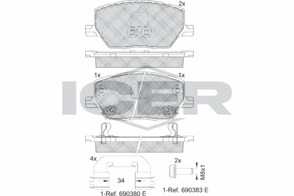 Fren Disk Balata Ön Jeep Renegade (BU)(2014->)  FIAT ORJINAL 77368344