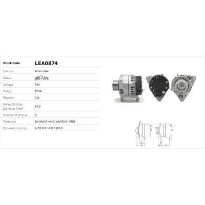 Alternatör  LUCAS ELEKTRIK LEA0874