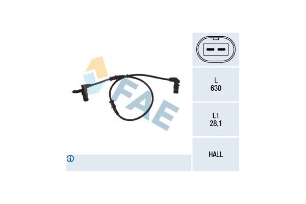 Abs Sensörü Ön Sağ veya Sol Mercedes S -Serisi 4 Kapı (BM 220)(07.1998->)  FAE 78052
