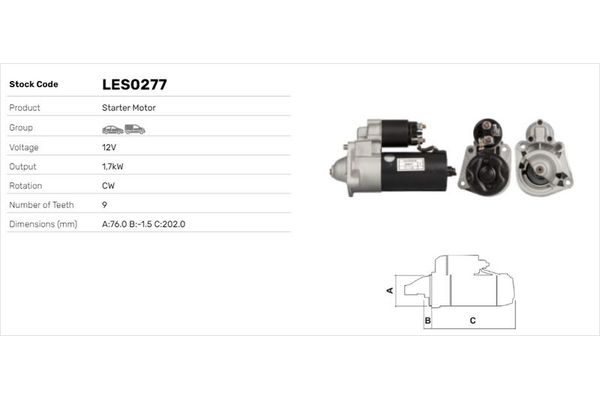 Marş Dinamosu  LUCAS ELEKTRIK LES0277
