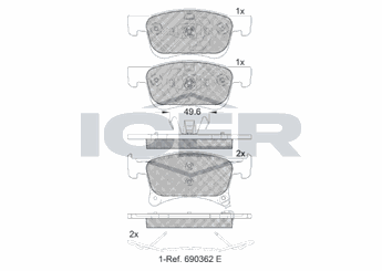 Fren Disk Balata Ön EUROREPAR 1639383080  1639383080 1605281 16 05 281 39122150 39 122 150 95517029 95 517 029 95524973 95 524 973