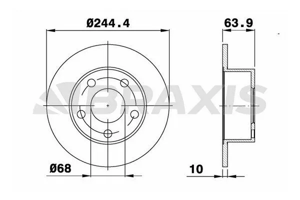 Fren Disk Ayna Arka Sağ ve Sol Audi A6 Sedan (4B2)(06.2001->)  BRAXIS AE0076