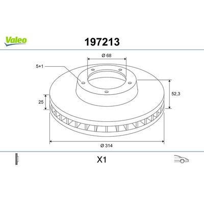 Fren Disk Ayna Ön Sağ ve Sol Audi A4 Allroad Quattro (8KH)(04.2009->)  VALEO 197213