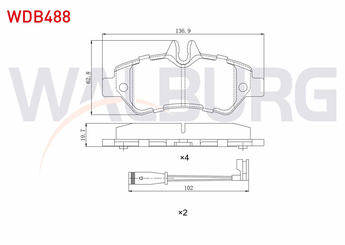 Fren Disk Balata Arka WALBURG WDB488  