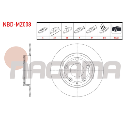 Fren Disk Ayna Arka Sağ ve Sol NAGAMA NBD-MZ008