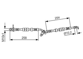 Fren Hortumu Ön Sağ veya Sol BOSCH 1 987 481 595  1987481595 1 987 481 595 GJ6E43990C GJ6E-43-990C